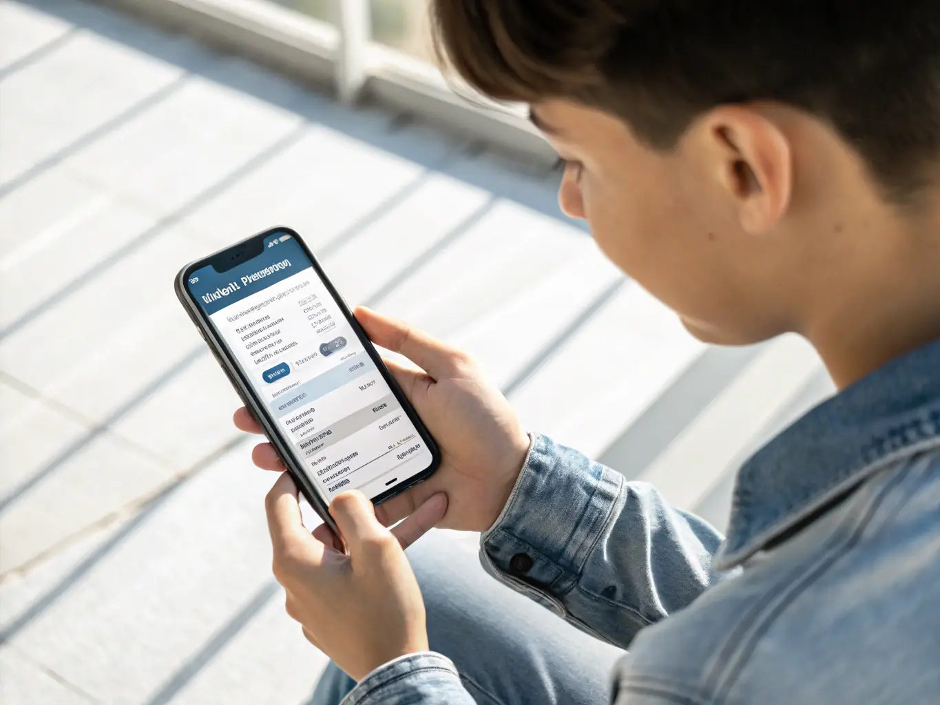 A person using the Garwwko.online mobile app to manage their card and track their spending. The image highlights the ease of use and accessibility of the card's digital features.